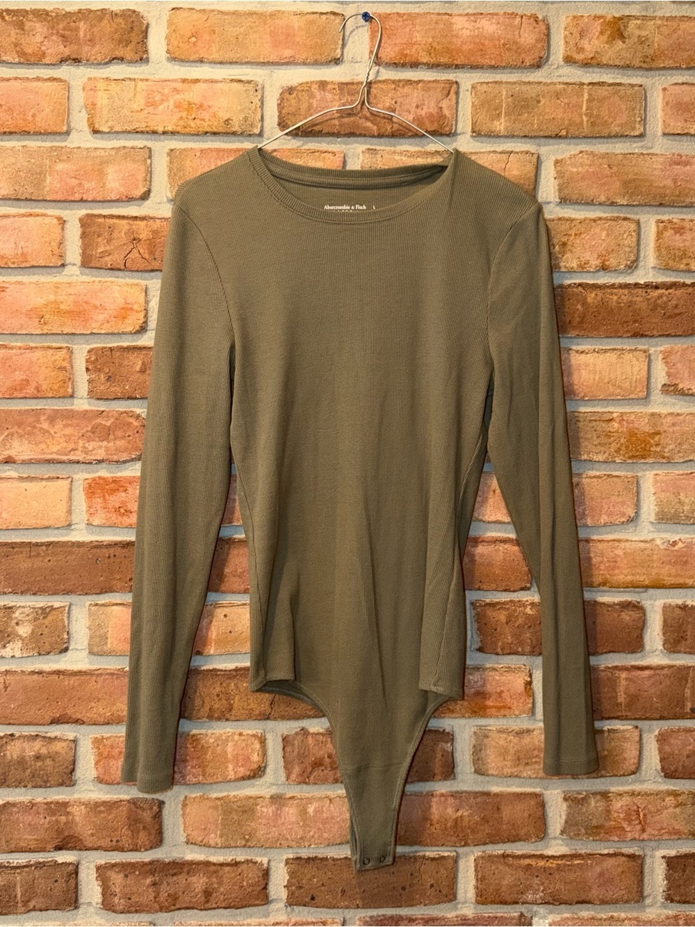 Abercrombie Soft Collection Olive Ribbed Bodysuit